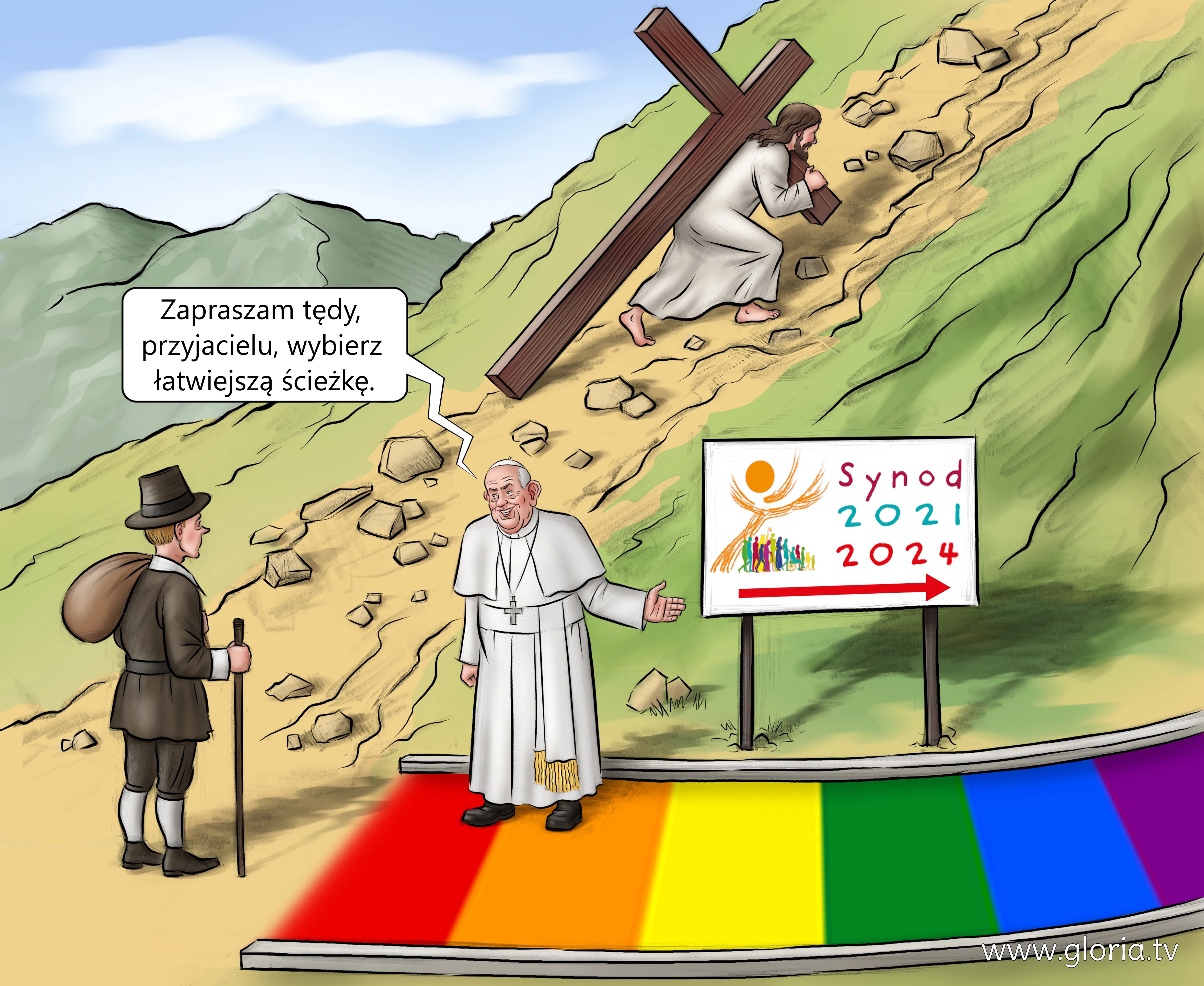 Pseudopapie Franciszek-Bergoglio i cieka synodu 2021-2024