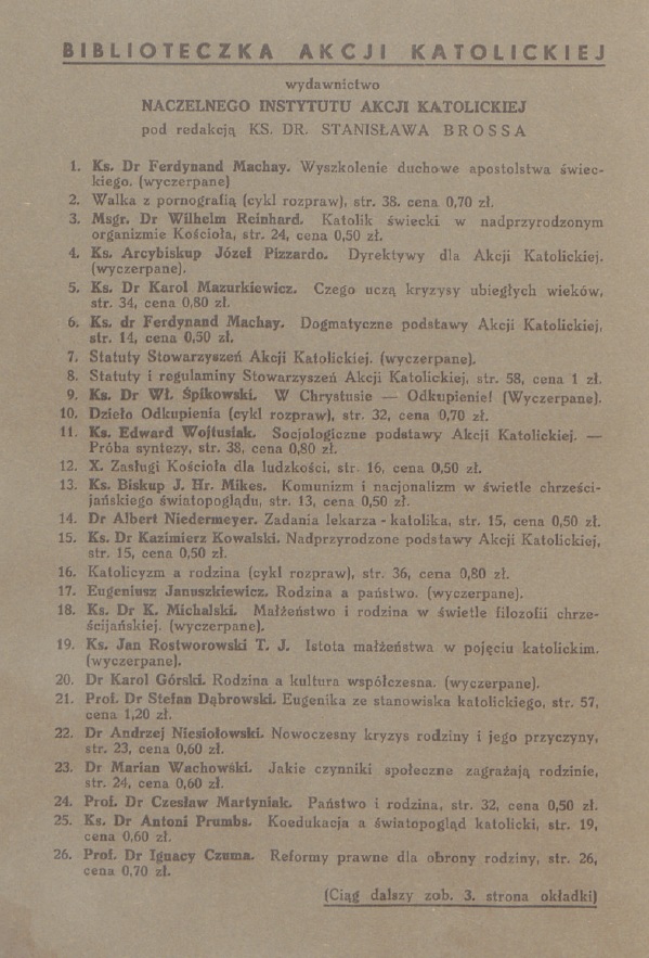 Ks. Dr Aleksander ychliski, Metafizyka komunizmu a mdro Chrystusowa. Pozna 1937, str. 20. (BIBLIOTECZKA AKCJI KATOLICKIEJ, NR 52).