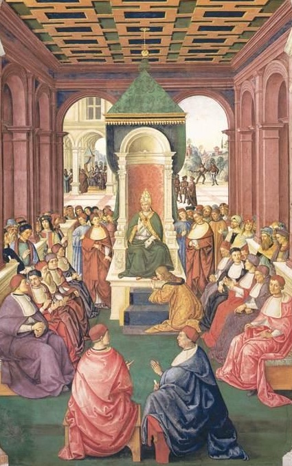 Papie Eugeniusz IV. Pinturicchio.