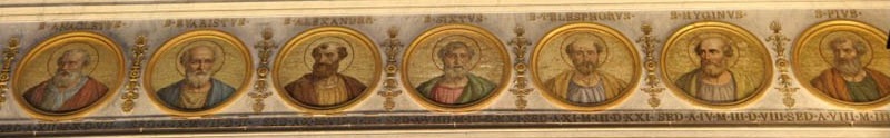 Papiee od w Anakleta do w Piusa I. Bazylika w. Pawa za Murami, Rzym.