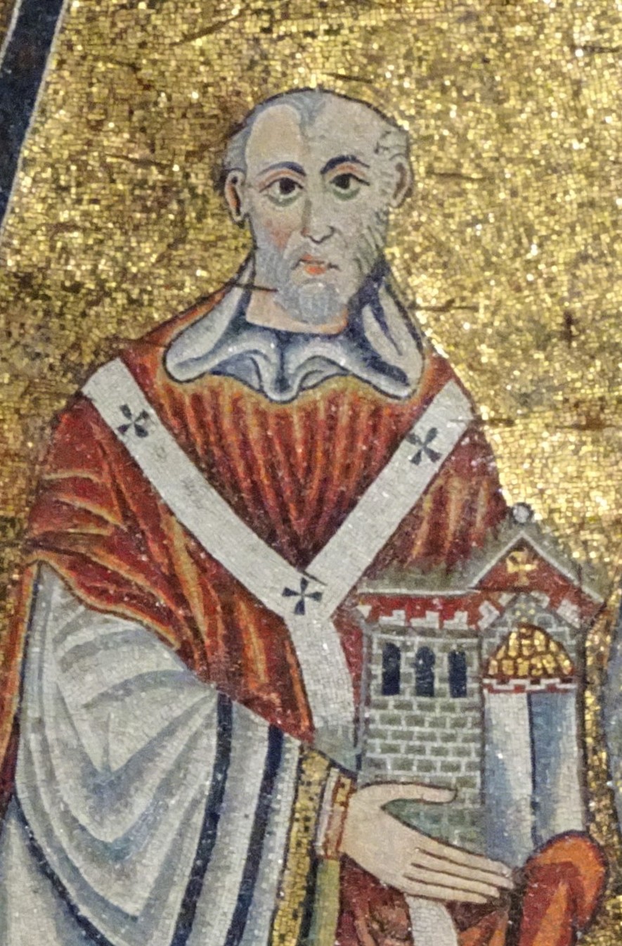 Papie Innocenty II. Mozaika w Bazylice Santa Maria in Trastevere.