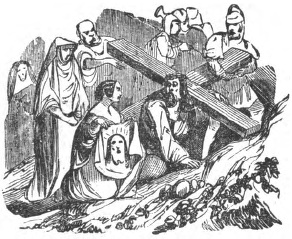 Pan Jezus upada pod krzyem i w. Weronika. Ks. Alban Stolz, Niezapominajki. Lwów 1876.