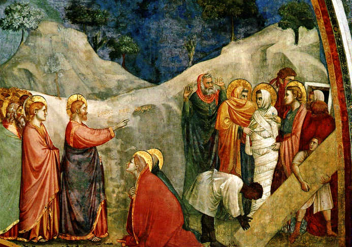 Wskrzeszenie azarza. Fresk Giotto di Bondone.