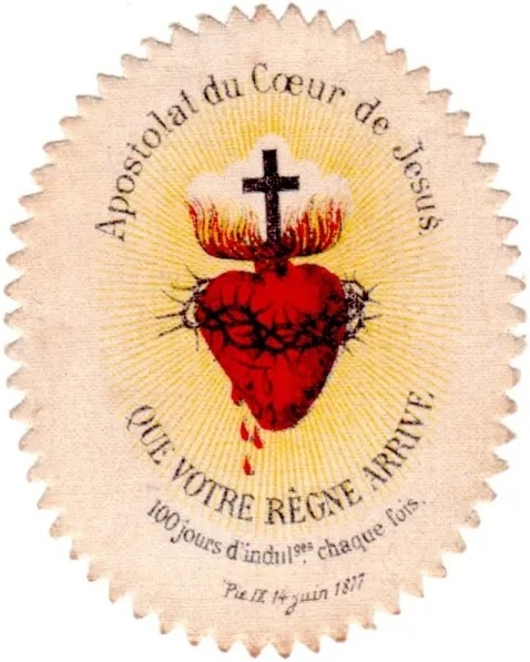 Scapulaire de l’Apostolat du Cœur de Jésus. Szkaplerz Apostolstwa Najwitszego Serca Pana Jezusa.