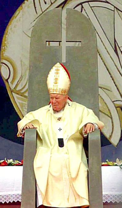 Antypapież Jan Paweł II i odwrócony krzyż