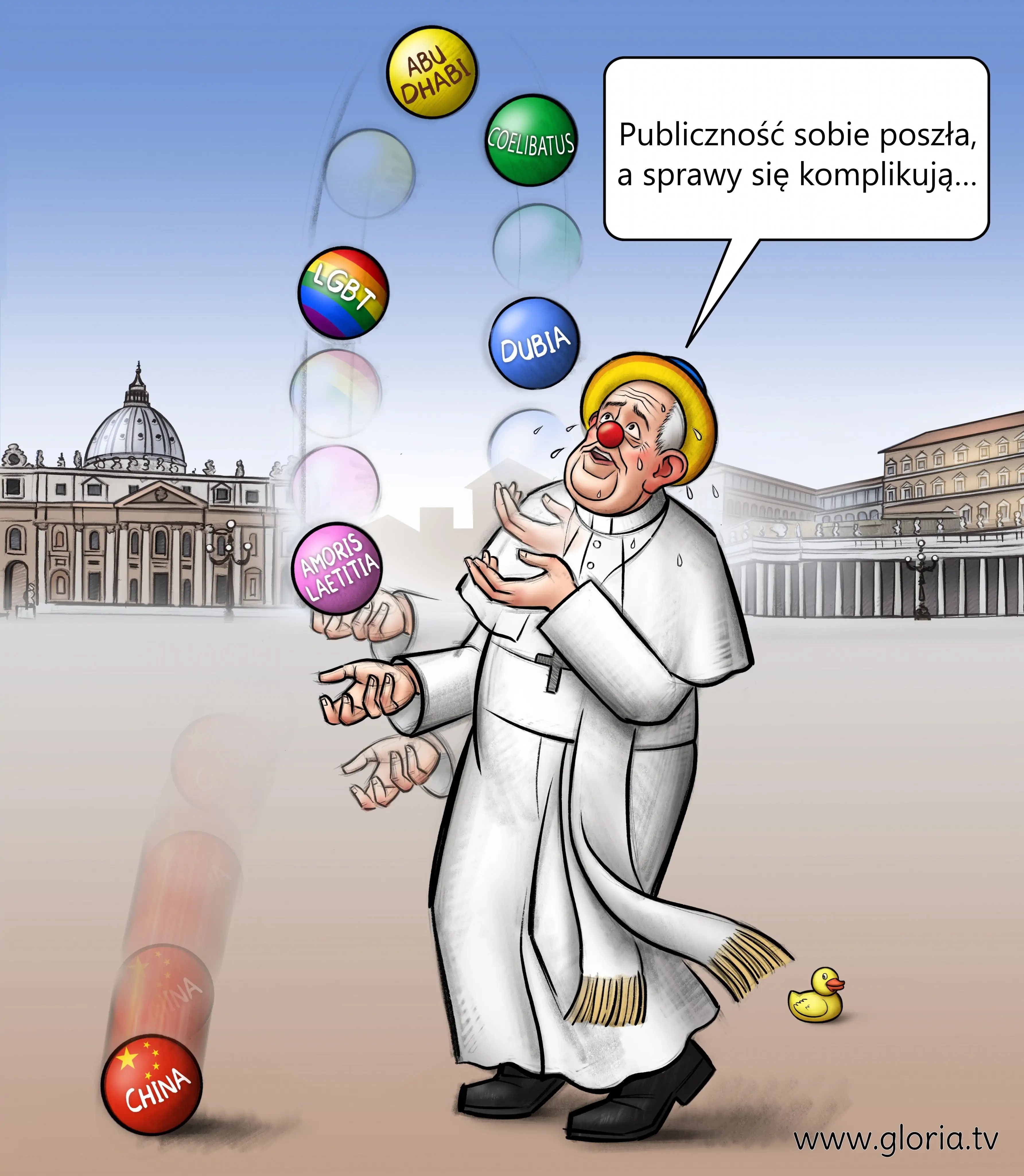 Apostata pseudopapież Franciszek-Bergoglio - żongler z Watykanu