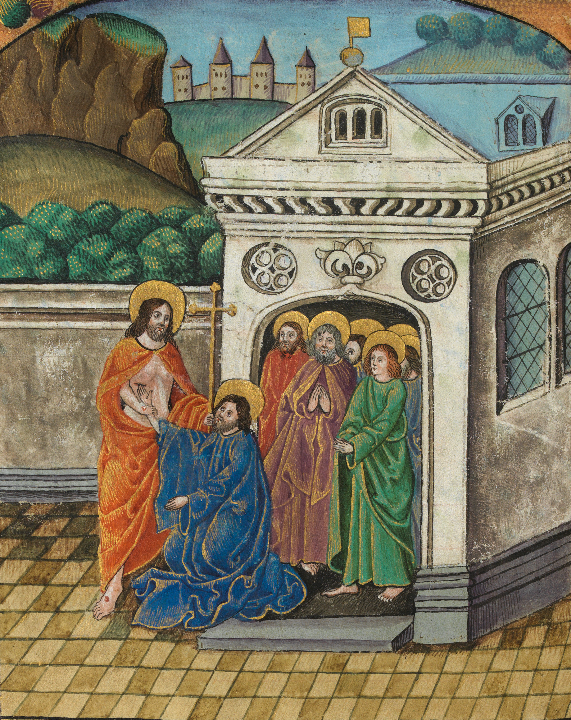 Chrystus i niewierny Tomasz Apostoł. Manuskrypt angielski, 1504 r.