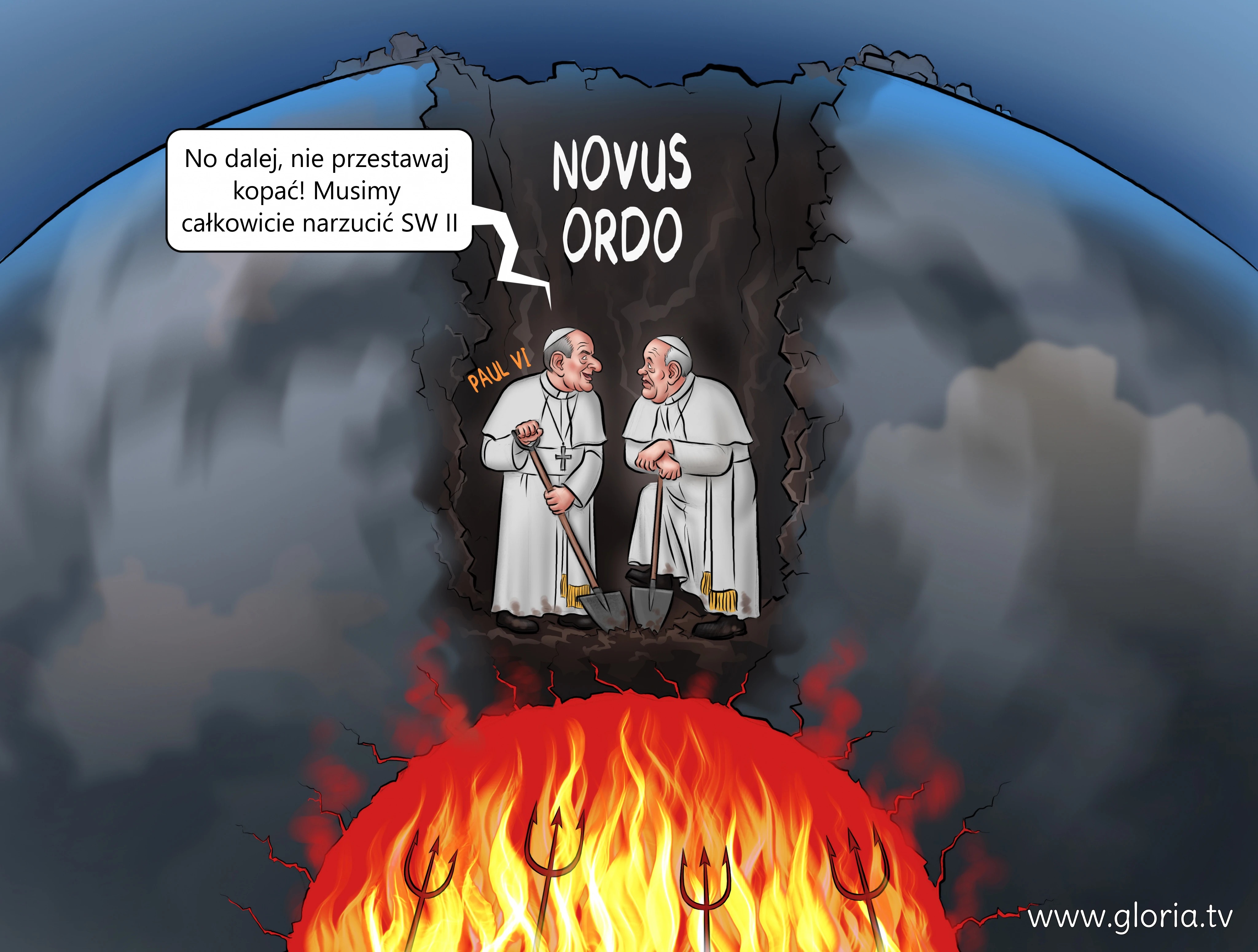 Pseudopapież Franciszek-Bergoglio i pseudopapież Paweł VI