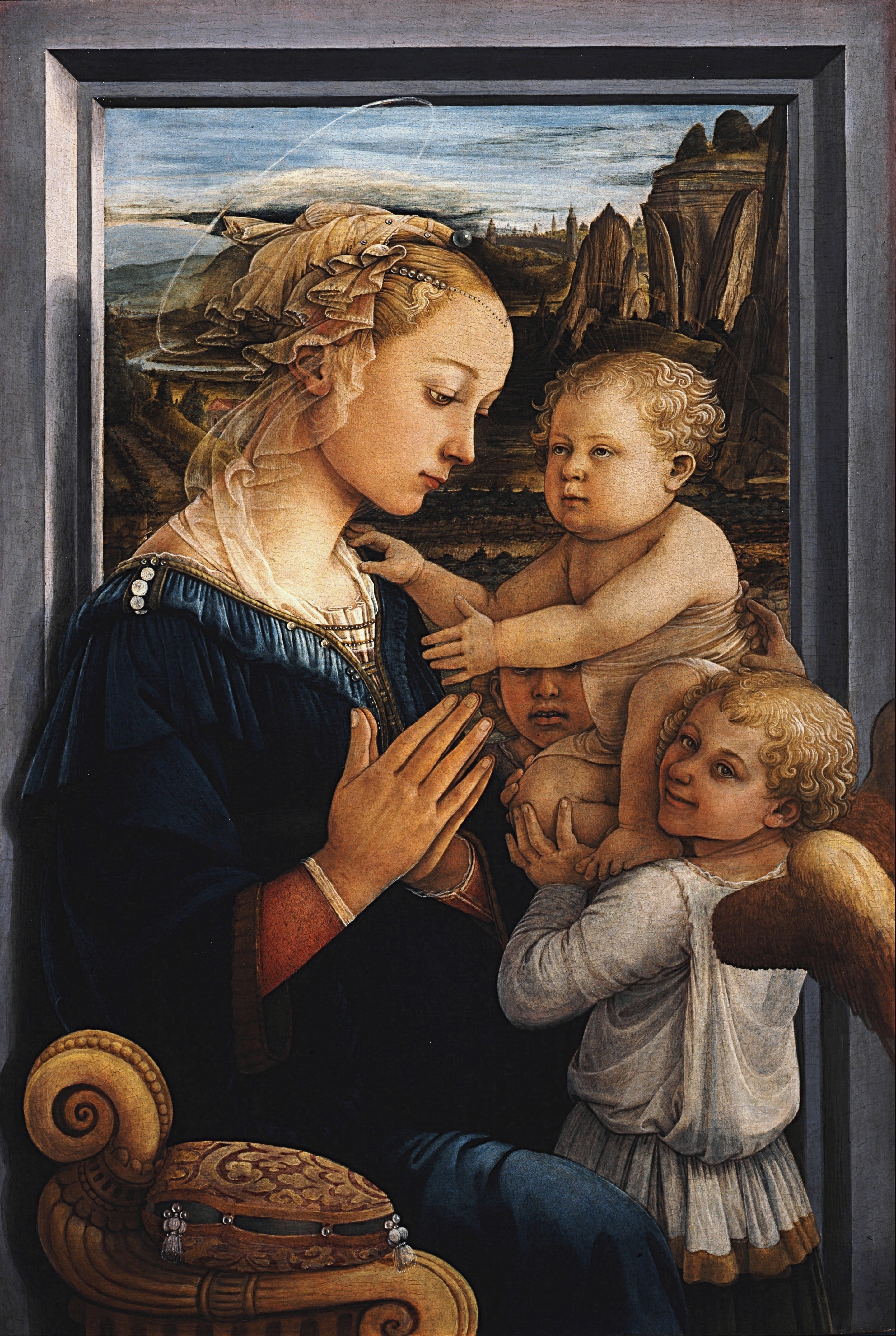 Matka Boska z Dzieciątkiem i aniołami. Fra Filippo Lippi.