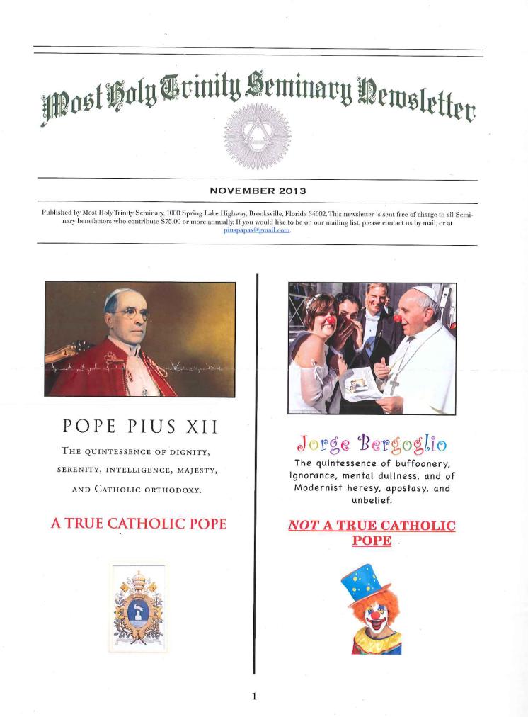 Most Holy Trinity Seminary Newsletter, November 2013