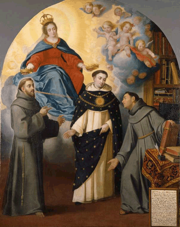 Murillo, Widzenie brata Lauteriusza. Św. Tomasz z Akwinu, św. Franciszek z Asyżu i brat Lauteriusz