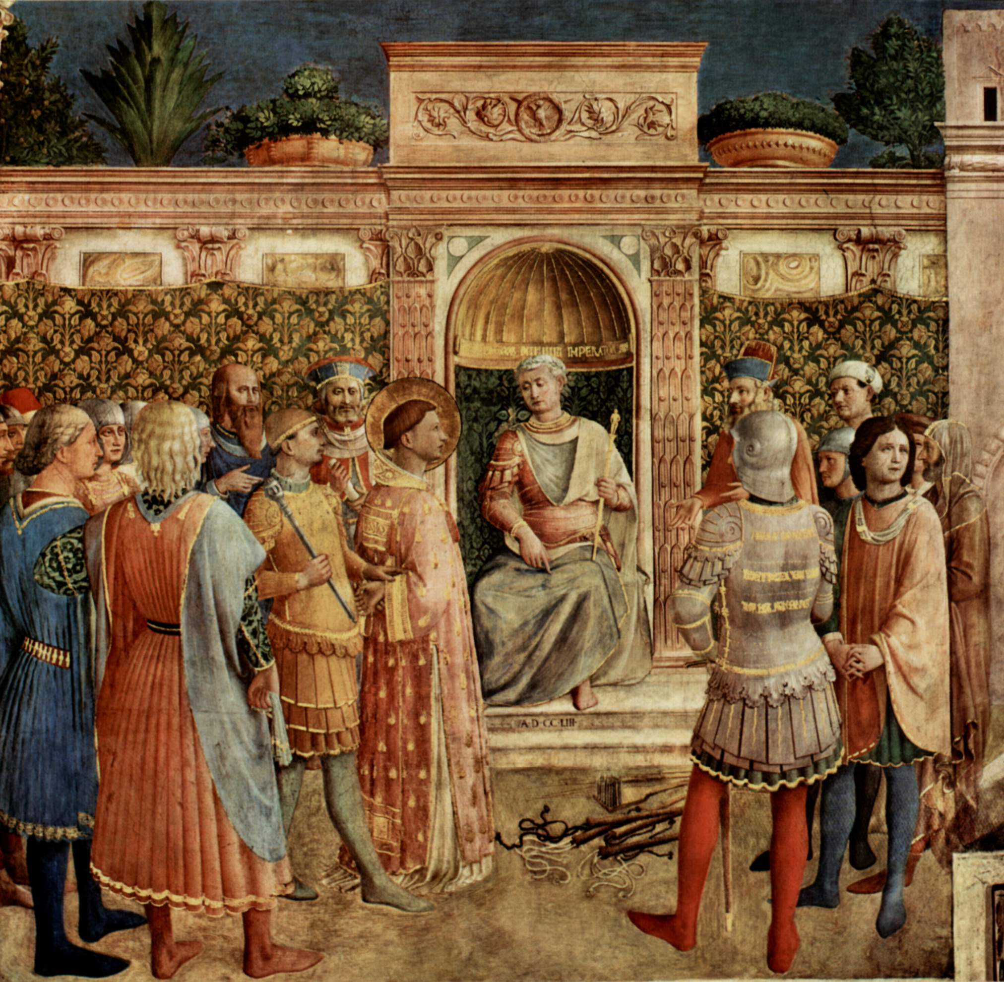 Proces sądowy św. Justyna Męczennika. Fra Angelico.