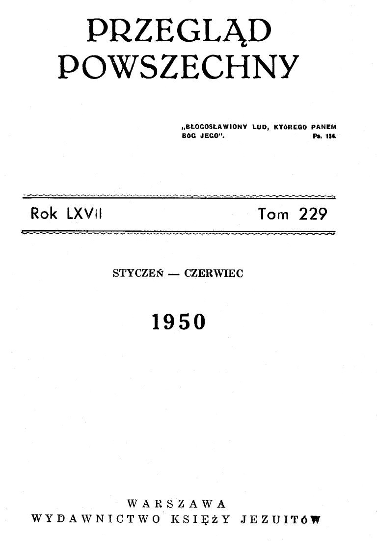 "Przegląd Powszechny", Rok LXVII, Tom 229, Styczeń-czerwiec 1950.