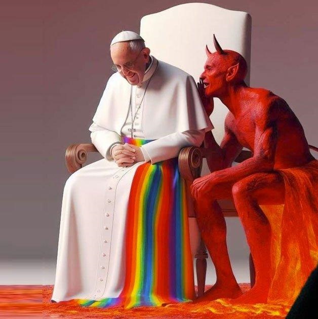 Pseudopapie apostata Franciszek-Bergoglio i szatan