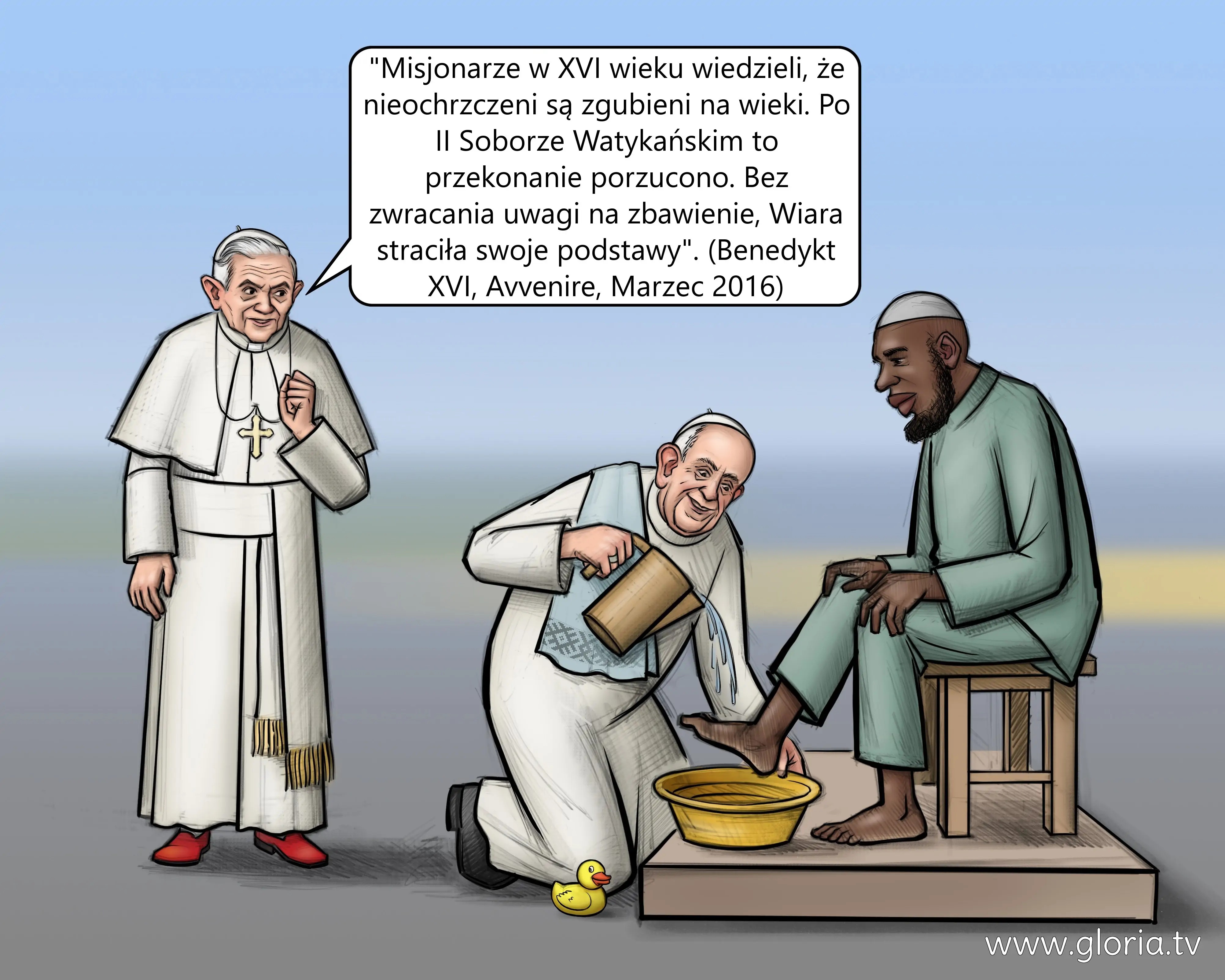 Pseudopapież apostata Bergoglio umywa nogi islamiście