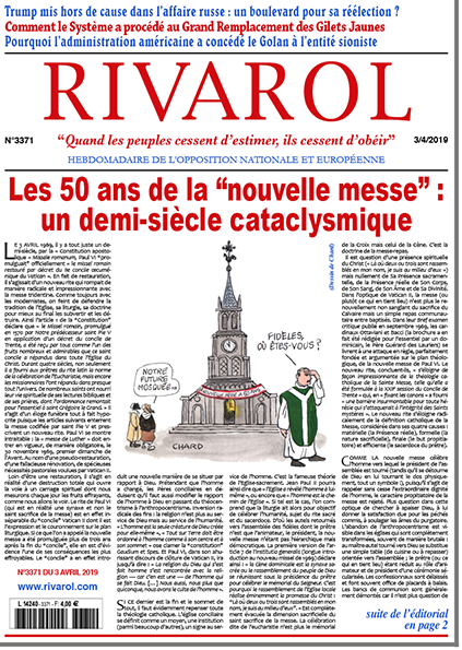 "Rivarol", 3 avril 2019. N. 3371.