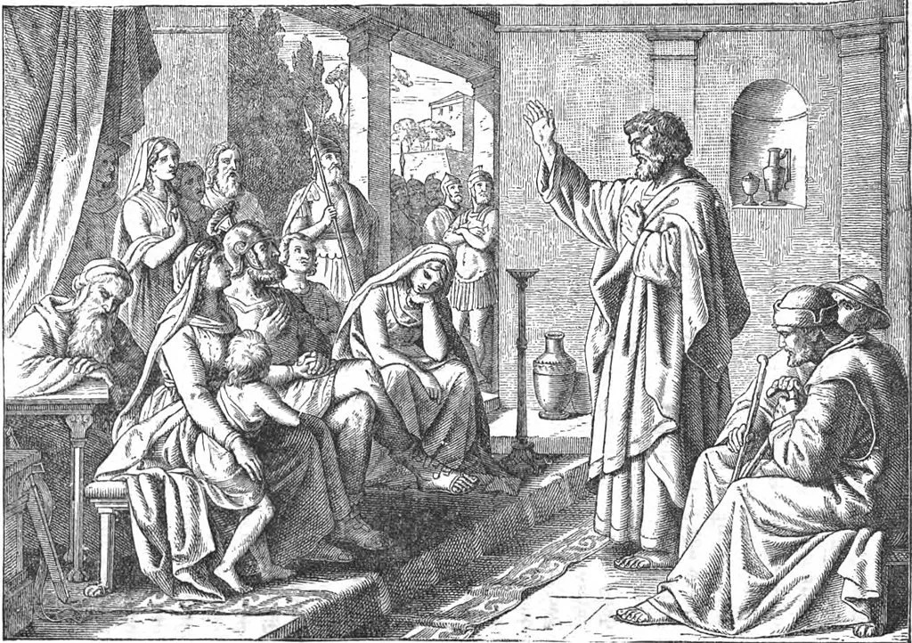 Św. Piotr głosi kazanie rodzinie setnika Korneliusza