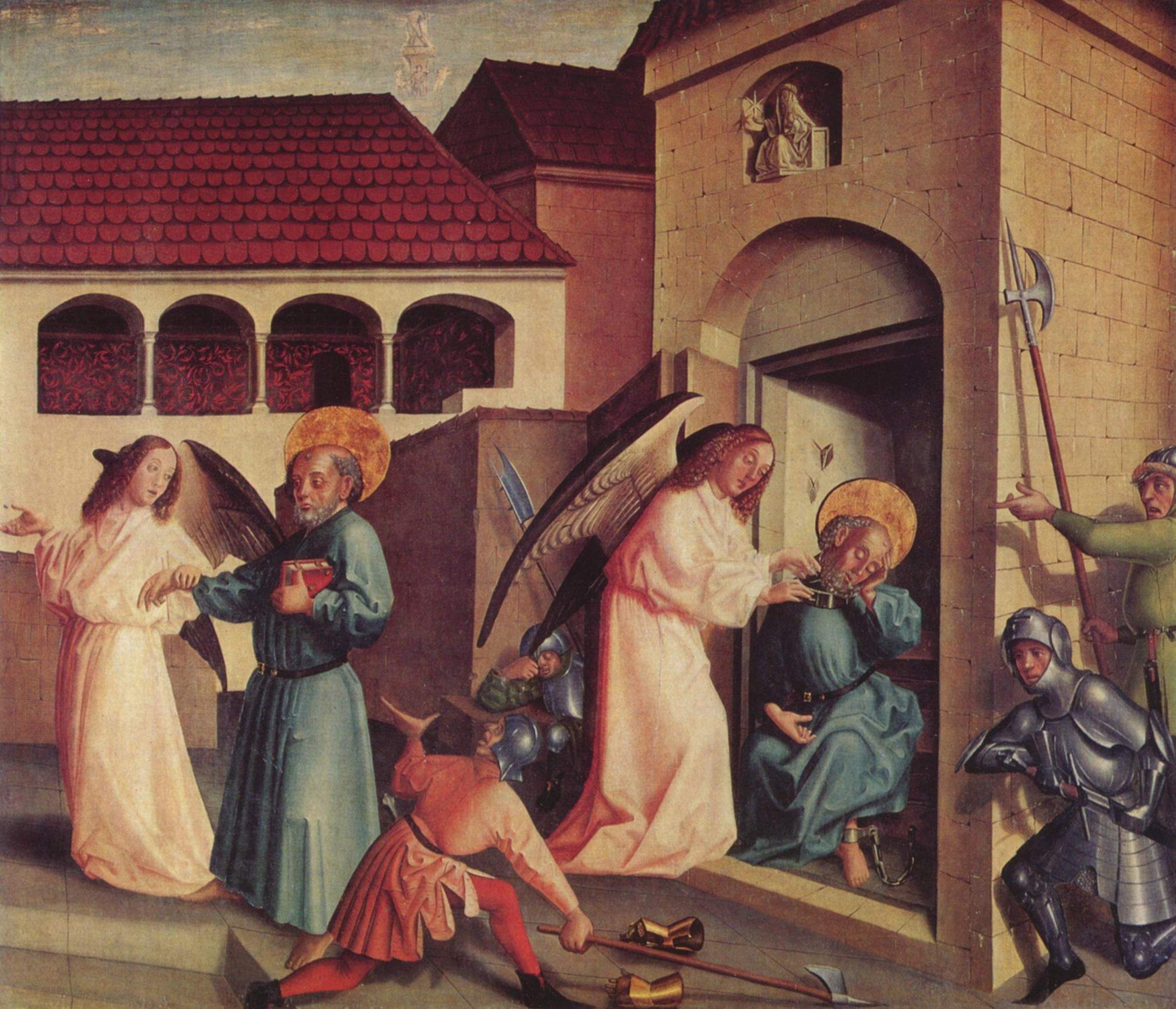 Uwolnienie św. Piotra z więzienia. Konrad Witz 1444 r.
