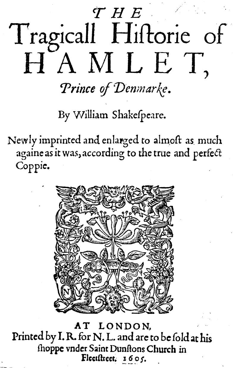 William Shakespeares, Hamlet. London 1605.