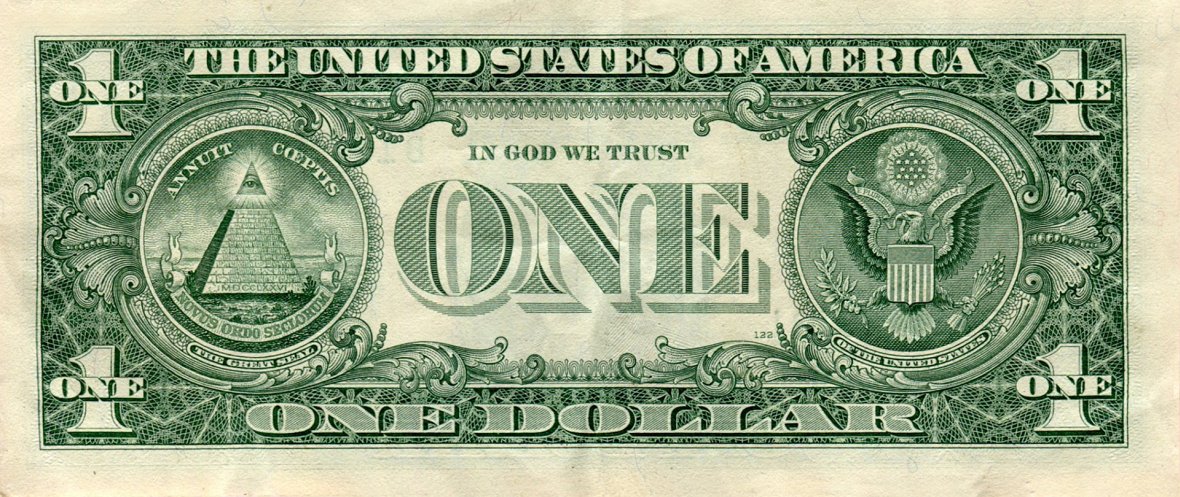 Jeden dolar. Banknot jednodolarowy.