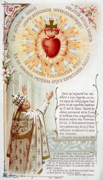 Léon XIII et le Sacré-Cœur de Jésus. Papież Leon XIII i Najświętsze Serce Pana Jezusa.
