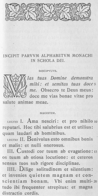 Thomas a Kempis, Alphabetum monachi.